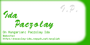 ida paczolay business card